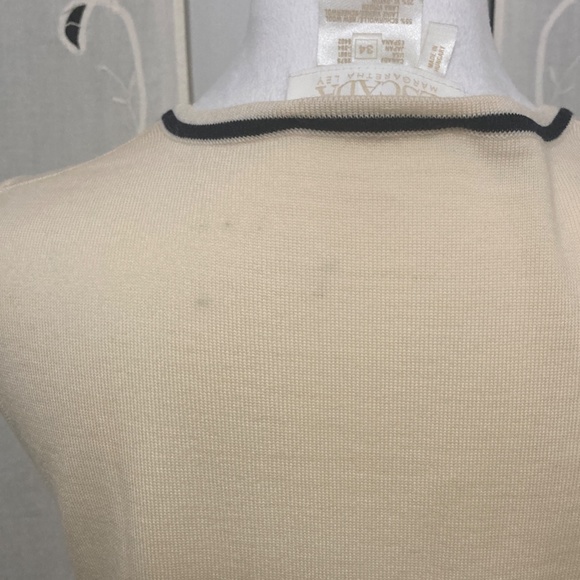 Escada Sleeveless Top, Cream and Black, Size 34 (Fits Like 2 or 4 US) - Picture 11 of 13